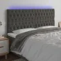 Dark gray velvet headboard with LED lights 200x7x118/128 cm by vidaXL, Headboards and footboards - Ref: Foro24-3122827, Price...