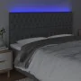 Headboard with LED lights dark gray fabric 200x7x118/128 cm by vidaXL, Headboards and footboards - Ref: Foro24-3122783, Price...