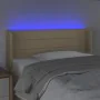 Cream fabric headboard with LED 103x16x78/88 cm by vidaXL, Headboards and footboards - Ref: Foro24-3123371, Price: 58,88 €, D...