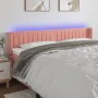 Pink velvet headboard with LED 183x16x78/88 cm by vidaXL, Headboards and footboards - Ref: Foro24-3123539, Price: 79,51 €, Di...