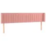 Pink velvet headboard with LED 183x16x78/88 cm by vidaXL, Headboards and footboards - Ref: Foro24-3123539, Price: 79,51 €, Di...