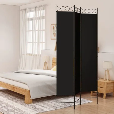 Divider screen with 3 black fabric panels 120x220 cm by vidaXL, Room dividers - Ref: Foro24-350165, Price: 32,91 €, Discount: %