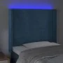 Dark blue velvet LED headboard 93x16x118/128 cm by vidaXL, Headboards and footboards - Ref: Foro24-3123808, Price: 88,27 €, D...