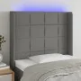 Cabecero con LED de tela gris oscuro 83x16x118/128 cm de vidaXL, Cabeceros y pies de cama - Ref: Foro24-3124023, Precio: 88,1...