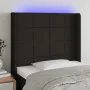 Kopfteil aus schwarzem Stoff mit LED 93x16x118/128 cm von vidaXL, Kopf- und Fußteile - Ref: Foro24-3124032, Preis: 87,53 €, R...