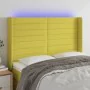 Headboard with LED in green fabric 147x16x118/128 cm by vidaXL, Headboards and footboards - Ref: Foro24-3124193, Price: 108,8...