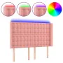 Pink velvet headboard with LED 147x16x118/128 cm by vidaXL, Headboards and footboards - Ref: Foro24-3124535, Price: 142,07 €,...