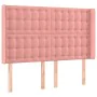 Pink velvet headboard with LED 147x16x118/128 cm by vidaXL, Headboards and footboards - Ref: Foro24-3124535, Price: 142,07 €,...