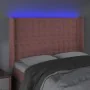 Pink velvet headboard with LED 147x16x118/128 cm by vidaXL, Headboards and footboards - Ref: Foro24-3124535, Price: 142,07 €,...