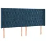 Dark blue velvet LED headboard 183x16x118/128 cm by vidaXL, Headboards and footboards - Ref: Foro24-3124448, Price: 185,08 €,...