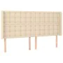 Cream fabric headboard with LED 183x16x118/128 cm by vidaXL, Headboards and footboards - Ref: Foro24-3124501, Price: 147,79 €...