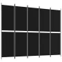 Divider screen with 5 black fabric panels 250x200 cm by vidaXL, Room dividers - Ref: Foro24-350237, Price: 37,44 €, Discount: %