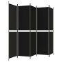 Divider screen with 5 black fabric panels 250x200 cm by vidaXL, Room dividers - Ref: Foro24-350237, Price: 37,44 €, Discount: %