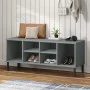 Zapatero mit Metallbeinen OSLO Massivholz grau 106x35x45 cm von vidaXL, Schuhregale und Schuhorganisatoren - Ref: Foro24-3509...