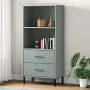 OSLO bookcase with 2 drawers solid gray wood 60x35x128.5 cm by vidaXL, Bookcases and shelves - Ref: Foro24-351010, Price: 137...