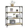 Sonoma oak plywood and steel shelving 80x33x100 cm by vidaXL, Bookcases and shelves - Ref: Foro24-819343, Price: 61,35 €, Dis...