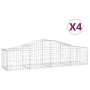 Gabion baskets 4 pcs arch shape iron 200x50x40/60 cm by vidaXL, Pots and planters - Ref: Foro24-3145579, Price: 227,54 €, Dis...