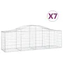 Gabion baskets 7 pcs arch shape iron 200x50x60/80 cm by vidaXL, Pots and planters - Ref: Foro24-3145603, Price: 481,01 €, Dis...