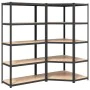 Heavy duty shelves 5 levels 2 units plywood and steel by vidaXL, Industrial shelving - Ref: Foro24-3154207, Price: 183,10 €, ...