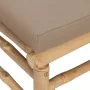 Zentrales Gartensofa aus Bambus mit taupegrauen Kissen von vidaXL, Modulare Sofas für den Außenbereich - Ref: Foro24-362287, ...