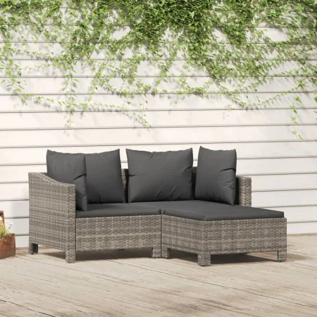 3-piece garden furniture set and gray synthetic rattan cushions by vidaXL, Garden sets - Ref: Foro24-362685, Price: 256,94 €,...