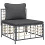 Garden furniture set 6 pieces and anthracite PE rattan cushions by vidaXL, Outdoor sofas - Ref: Foro24-3186719, Price: 459,97...