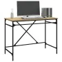 Sonoma oak plywood iron desk 100x50x75cm by vidaXL, Desks - Ref: Foro24-826720, Price: 93,75 €, Discount: %