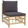 5-piece bamboo garden furniture set with dark gray cushions by vidaXL, Garden sets - Ref: Foro24-3155210, Price: 371,03 €, Di...