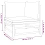 Garten-Ecksofa aus Bambus mit taupegrauen Kissen von vidaXL, Modulare Sofas für den Außenbereich - Ref: Foro24-362286, Preis:...