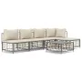 Gartenmöbel-Set 6-teilig anthrazitfarbene Kissen PE-Rattan von vidaXL, Outdoor-Sofas - Ref: Foro24-3186736, Preis: 429,31 €, ...