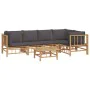 6-piece bamboo garden furniture set with dark gray cushions by vidaXL, Garden sets - Ref: Foro24-3155233, Price: 533,80 €, Di...