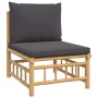 6-piece bamboo garden furniture set with dark gray cushions by vidaXL, Garden sets - Ref: Foro24-3155233, Price: 533,80 €, Di...