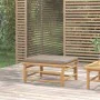 Bamboo garden footstool with taupe gray cushion by vidaXL, Modular outdoor sofas - Ref: Foro24-362288, Price: 85,83 €, Discou...