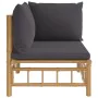 Bamboo garden corner sofa with dark gray cushions by vidaXL, Modular outdoor sofas - Ref: Foro24-362308, Price: 103,43 €, Dis...