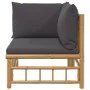 Bamboo garden corner sofa with dark gray cushions by vidaXL, Modular outdoor sofas - Ref: Foro24-362308, Price: 103,43 €, Dis...