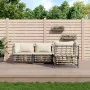 Gartenmöbel-Set 4-teilig und anthrazitfarbene PE-Rattan-Kissen von vidaXL, Outdoor-Sofas - Ref: Foro24-3186746, Preis: 333,61...