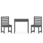 Garden table and chairs 3-piece set made of solid gray pine wood by vidaXL, Garden sets - Ref: Foro24-3154673, Price: 158,18 ...