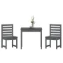 Garden table and chairs 3-piece set made of solid gray pine wood by vidaXL, Garden sets - Ref: Foro24-3154673, Price: 158,18 ...