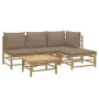 5-piece bamboo garden furniture set with taupe gray cushions by vidaXL, Garden sets - Ref: Foro24-3155113, Price: 475,65 €, D...