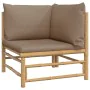 5-piece bamboo garden furniture set with taupe gray cushions by vidaXL, Garden sets - Ref: Foro24-3155113, Price: 475,65 €, D...