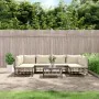 Garden furniture set 7 pieces and anthracite gray PE rattan cushions by vidaXL, Outdoor sofas - Ref: Foro24-3186788, Price: 5...