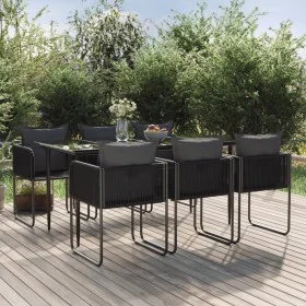 7-piece black garden dining set by vidaXL, Garden sets - Ref: Foro24-3156501, Price: 582,24 €, Discount: %