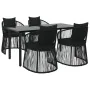 5-piece garden dining set with black PVC rattan cushions by vidaXL, Garden sets - Ref: Foro24-3156560, Price: 724,80 €, Disco...