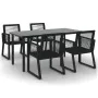 Garden dining set 5 pieces black PVC rattan by vidaXL, Garden sets - Ref: Foro24-3156544, Price: 463,51 €, Discount: %