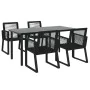 Garden dining set 5 pieces black PVC rattan by vidaXL, Garden sets - Ref: Foro24-3156544, Price: 463,51 €, Discount: %