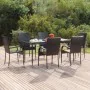 7-piece black synthetic rattan garden dining set by vidaXL, Garden sets - Ref: Foro24-3156669, Price: 448,22 €, Discount: %