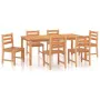 7-piece solid teak wood garden dining set by vidaXL, Garden sets - Ref: Foro24-3157191, Price: 805,99 €, Discount: %