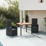 3-piece garden dining set with black synthetic rattan cushions by vidaXL, Garden sets - Ref: Foro24-3157597, Price: 424,86 €,...