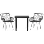 3-Piece Black Synthetic Rattan Garden Dining Set by vidaXL, Garden sets - Ref: Foro24-3157866, Price: 196,65 €, Discount: %