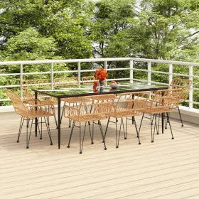 9-teiliges Garten-Essset aus synthetischem Rattan von vidaXL, Gartensets - Ref: Foro24-3157851, Preis: 737,35 €, Rabatt: %